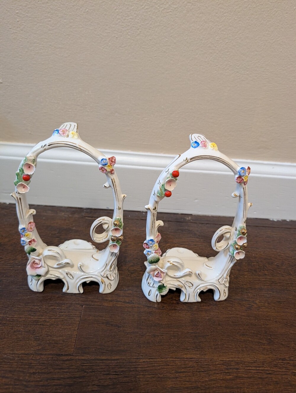 Vintage Ucagco 7" Tall Porcelain Display Stands
